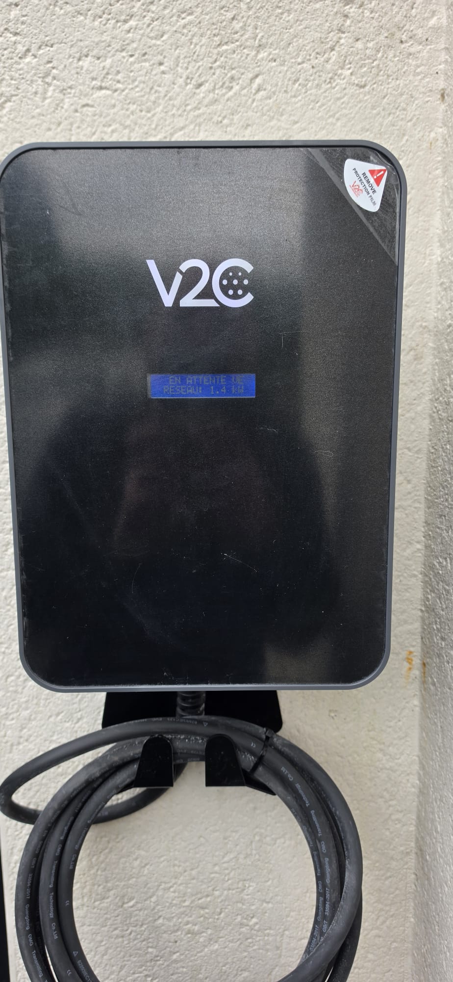 Borne de recharge installée en Bretagne